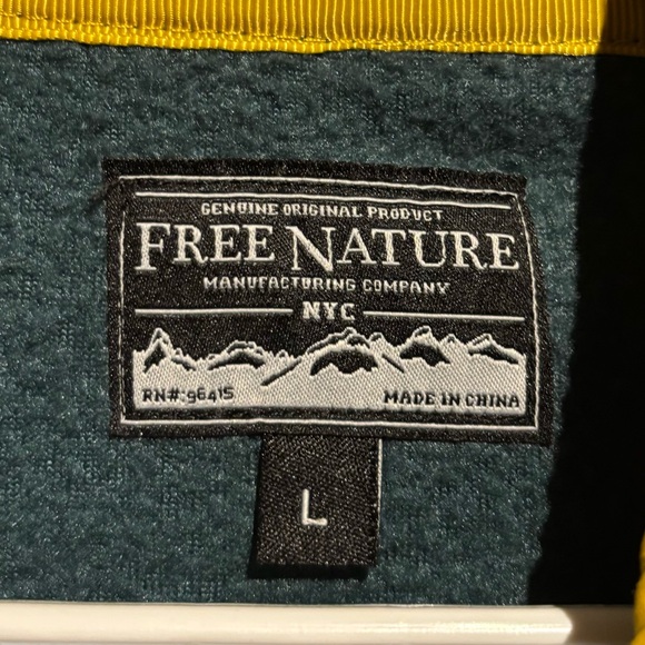 Free Nature Colorblock Fleece Jacket - Green, Yellow, Navy Large - Picture 9 of 9